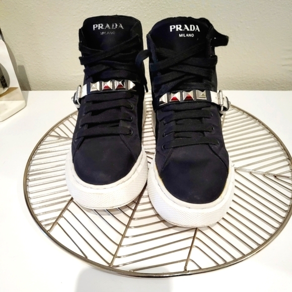 Prada | Tessuto Studded High-Top - Picture 3 of 10
